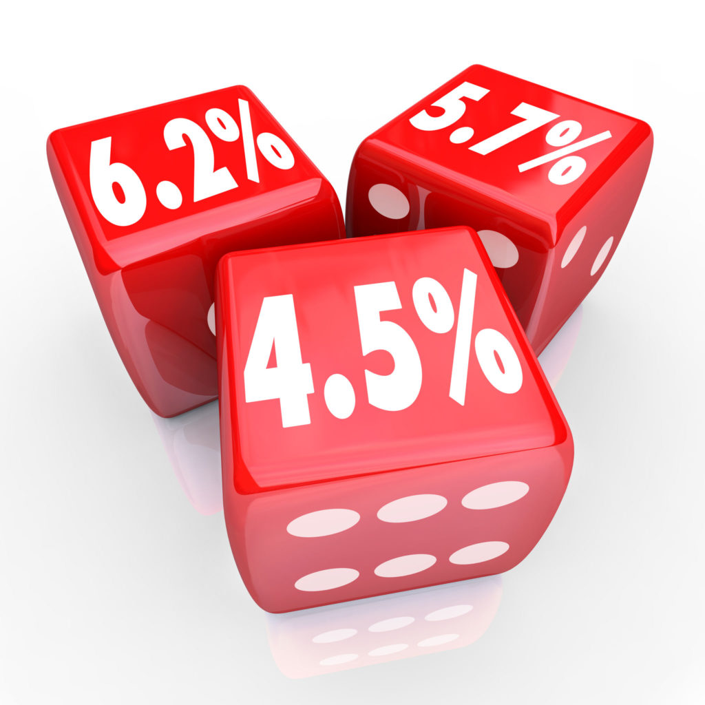 Interest Rate Percent Numbers Three Red Dice Refinance Debt Cred